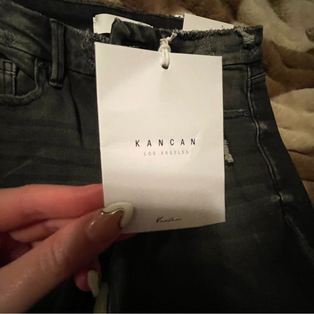 KanCan Charcoal Distressed Skinny Jeans - Picture 3 of 8